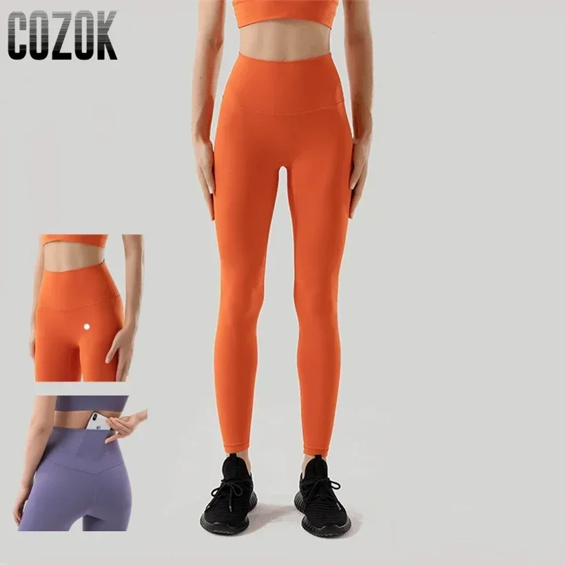 2024 nuovi pantaloni da Yoga 35 colori, Leggings senza cuciture a vita alta, Leggings sportivi da donna Fitness, Leggings da palestra con tasca,