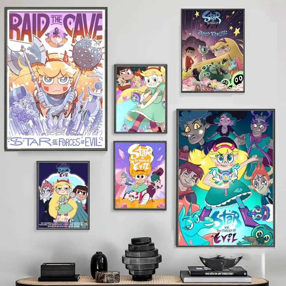 Affiche de dessin animé S-Star Butterfly Princess, peinture sur toile, impression d'art mural, décoration de la maison, pour décoration de salon