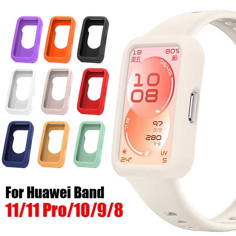 

Silicone Case For Huawei Band 11 Pro 10 9 8 Smartwatch Protective Cover Accessories For Huawei Band 11 Screen Protector Bumper