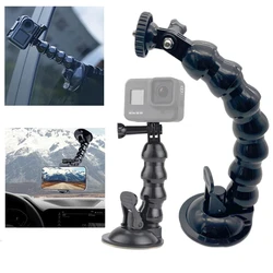 Windshield Suction Cup Car Mount Bracket Flex Clamp Arm For GoPro hero 10 9 8 DJI Mount for Smartphone Action Camera Accessories