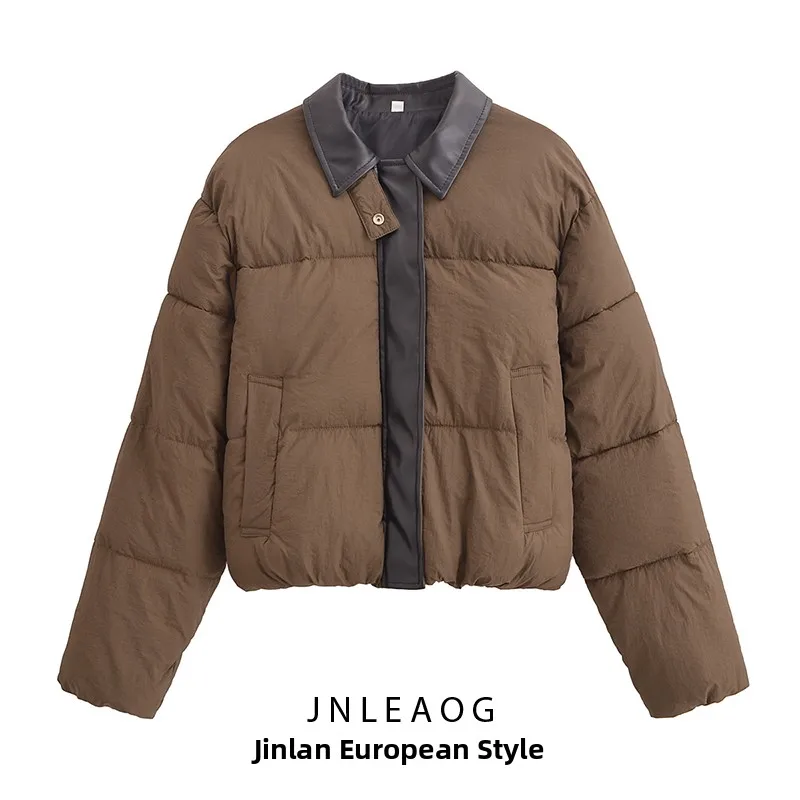 

Faionable лоскутное хлопковое пальто Jaet, женское уличное осеннее новое поступление, длинное хлопковое пальто с застежкой-молнией све, круглое хлопковое пальто Ne