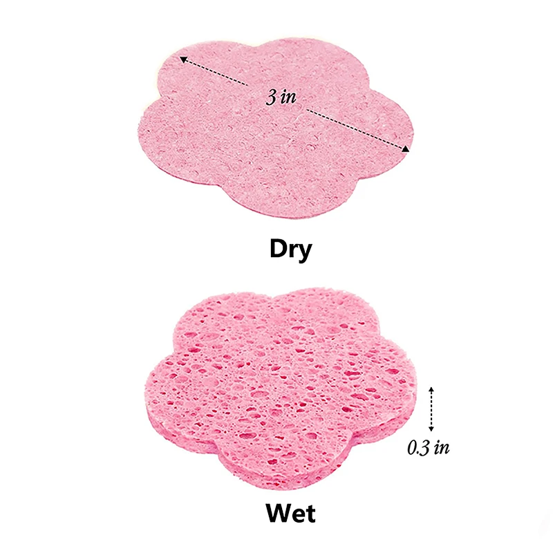 Ameixa-Shaped Rosto Limpeza Esponja Pad, Máscara Esfoliante, Massagem Facial Spa, Remoção de Maquiagem, Compressa Mais Espessa, Celulose Natural