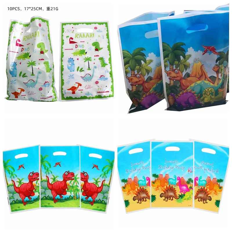 Dinosaur Theme Loot Bag for Baby Shower, Party Decoration, Boy Favors, Happy Birthday, 10Pcs per Lot