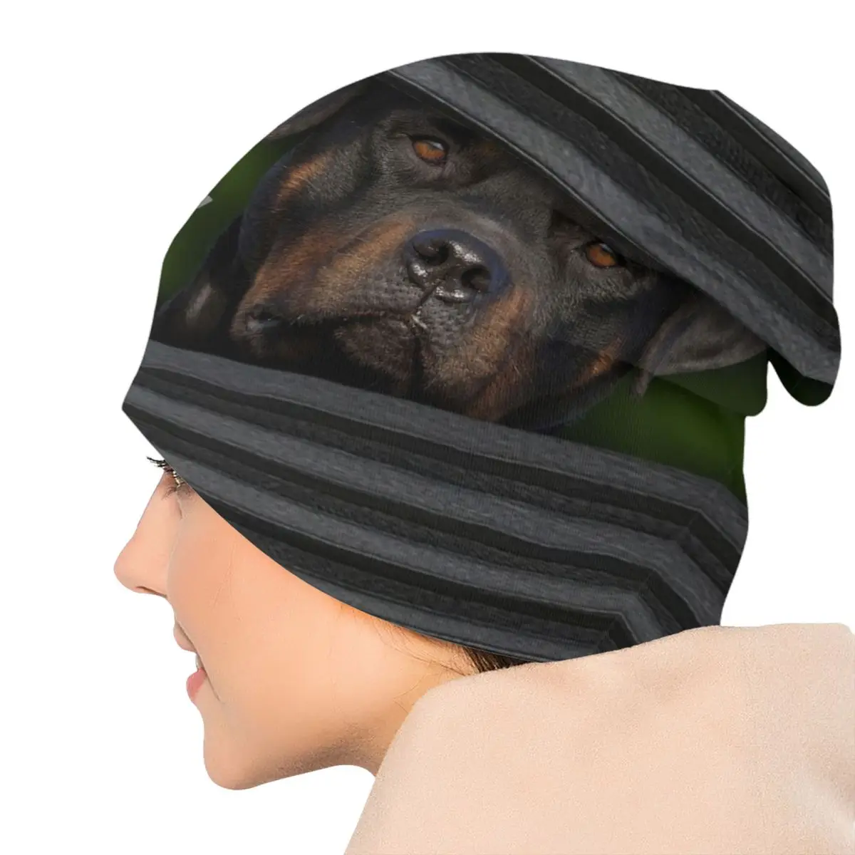 Rottweiler Ew People Skullies Beanies Caps Streetwear Winter Warm Knitting Hats Unisex Metzgerhund Rott Rottie Dog Bonnet Hats