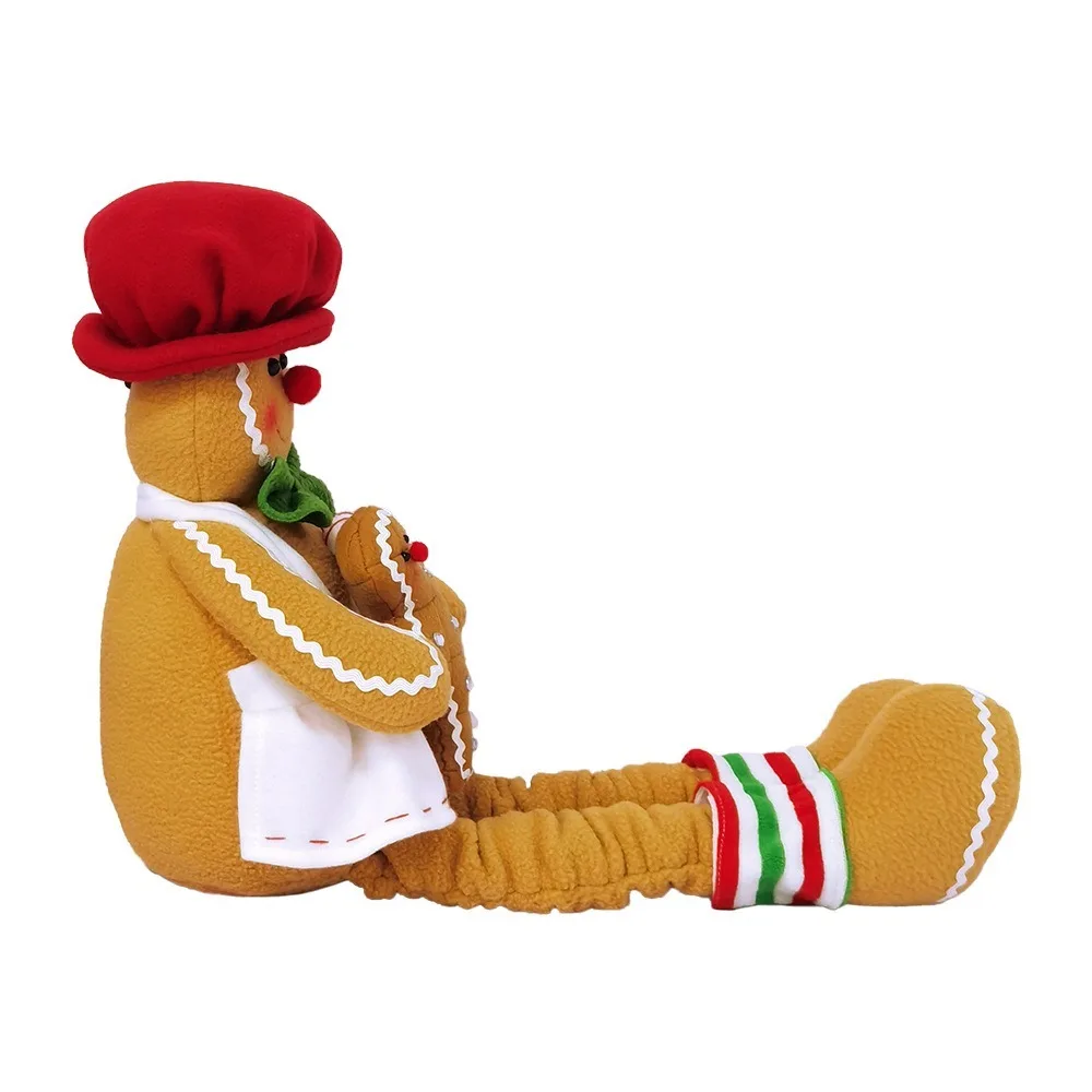 Gingerbread Gingerbread Man Doll Biscuit Man Window Dressing Christmas Plush Long Leg Christmas Decorative Plush Ornament Home