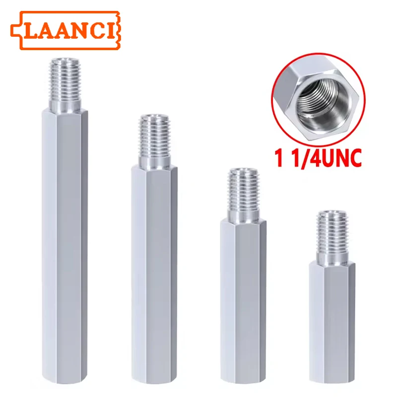 laanci-ダイヤモンドドリルビットエクステンション-150-550mm-1-1-4unc-スレッド屋外用シルバーアルミニウムドリルビットダイヤモンドアダプター電動工具用
