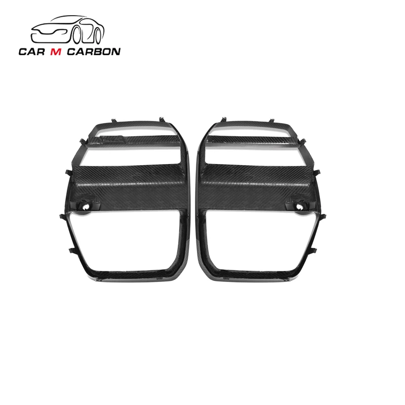 STLFCarbon Fiber Auto Grille Body Parts for M3 M4 G80 G82 G83 V Style Car Bumper Exterior 3S 4S Parts for Front Car Grill