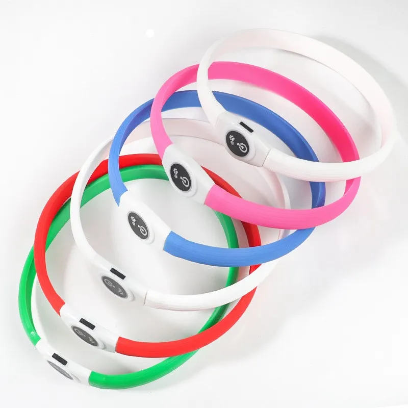 New Led Luminous Dog Collar PVC Waterproof , For Large Medium Small Dogs Collar Usb Light Night Safety Pet Glowing Accessories 3