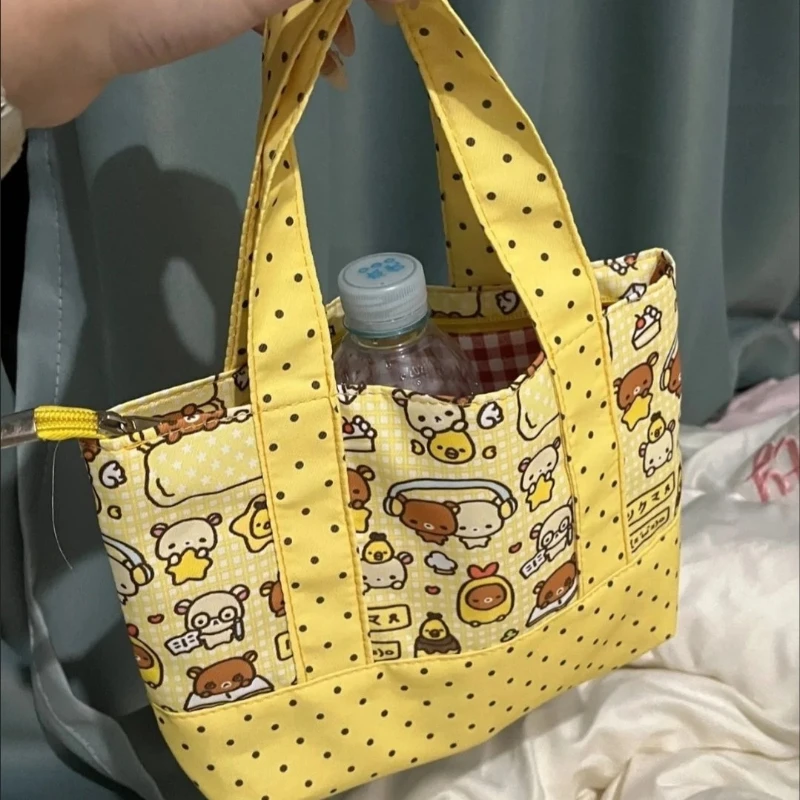 Yellow Rilakkuma Polka Dot Zip - Cosmetic Bags ulasan dan harga
