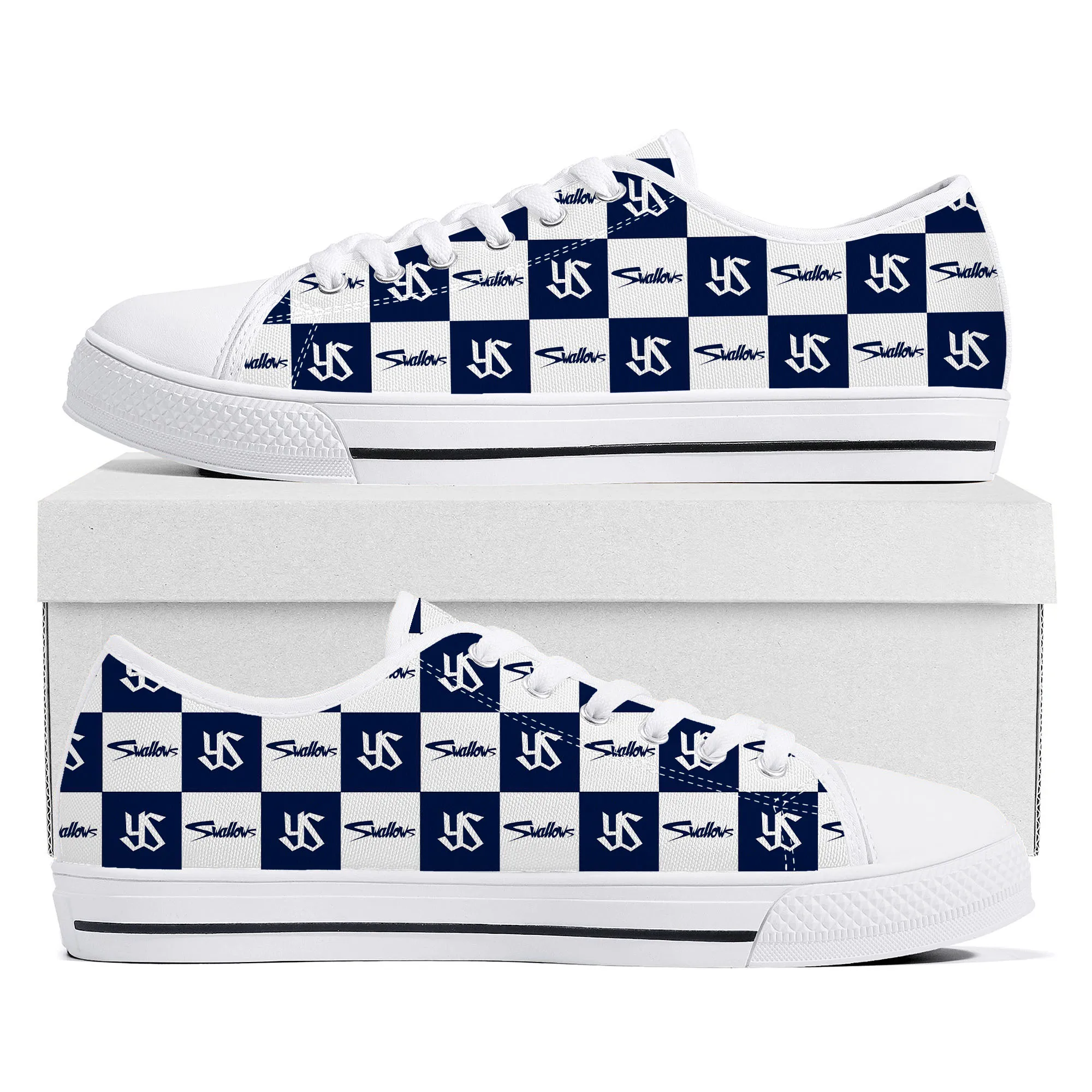 スワローズ Tokyo Swallows baseball Low Top Sneakers Mens Womens Teenager Canvas High Quality Sneaker Casual Custom Made Shoes DIY