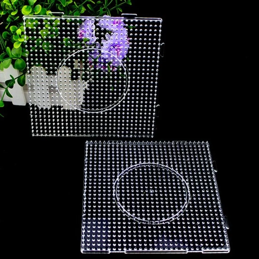 4 Stück 5mm Perlen-Schmelzperlen-Unterlagen, DIY hitzebeständige Perlenunterlagen, transparente, wiederverwendbare Hama-Perlen-Unterlagen