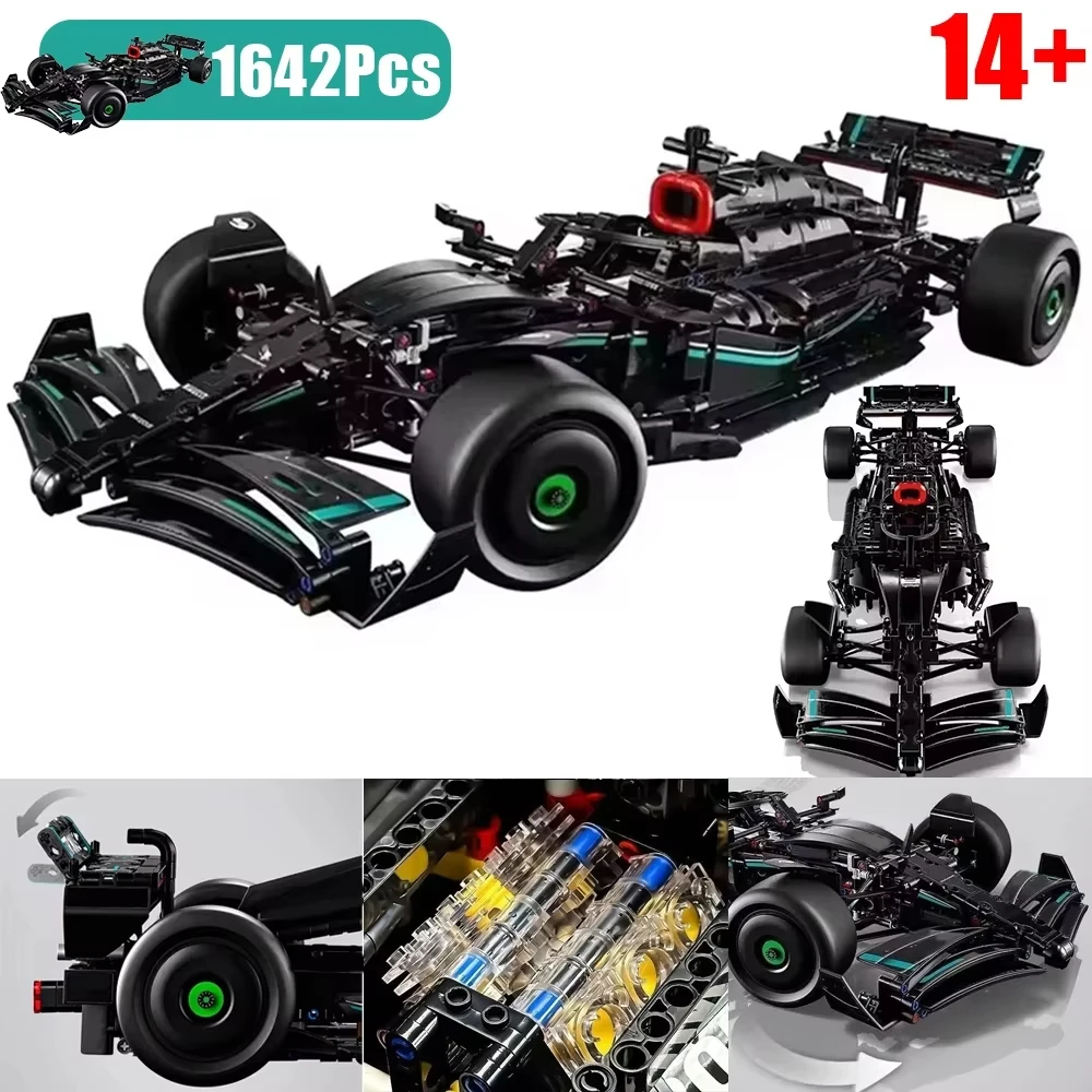 売れ筋の黒色組み立て式車のブロック 1:8 モデルディスプレイ装飾玩具 男の子 大人 クリスマス 誕生日プレゼント