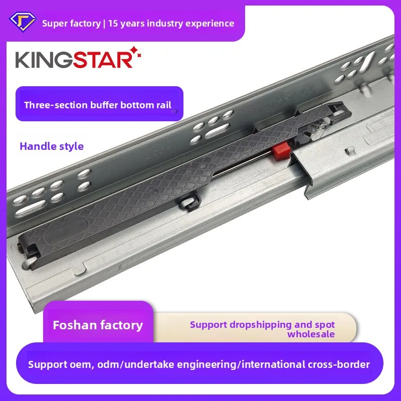 Three Section Soft Close Concealed Undermount Drawer Slides Galvanized Cold Rolled Steel Quiet Rails Handle Mm Length Options