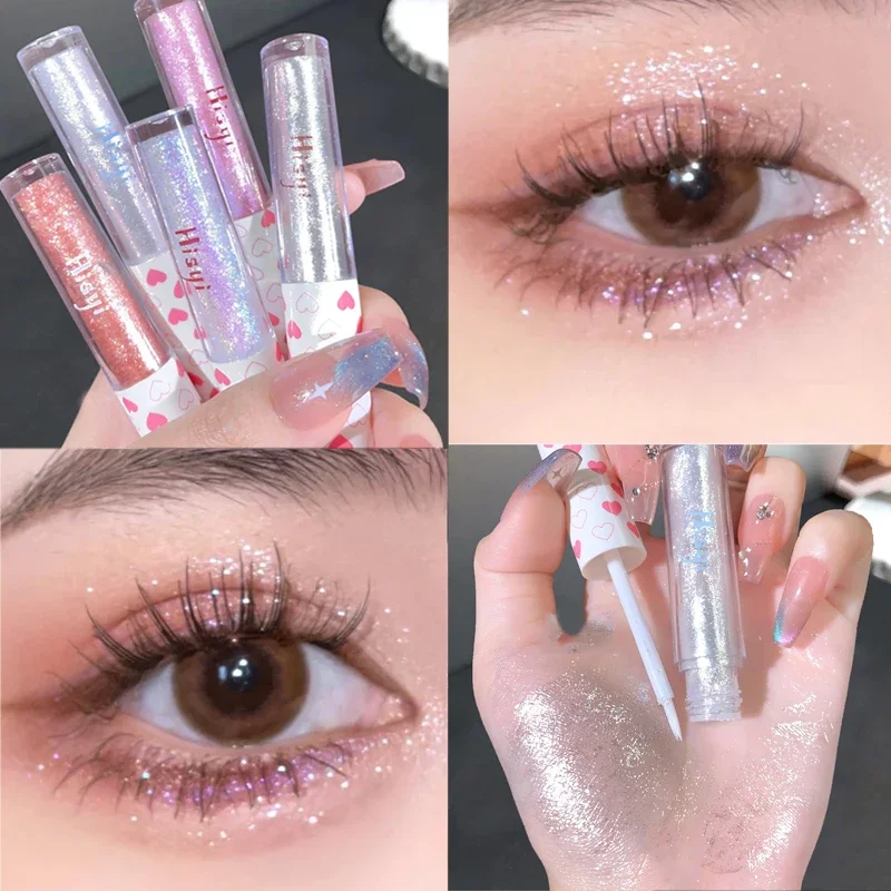 Sombra de ojos líquida metálica brillante, brillo duradero, resistente al agua, lentejuelas mate, delineador de ojos líquido, resaltador, fiesta, Festival, maquillaje de ojos de diamante