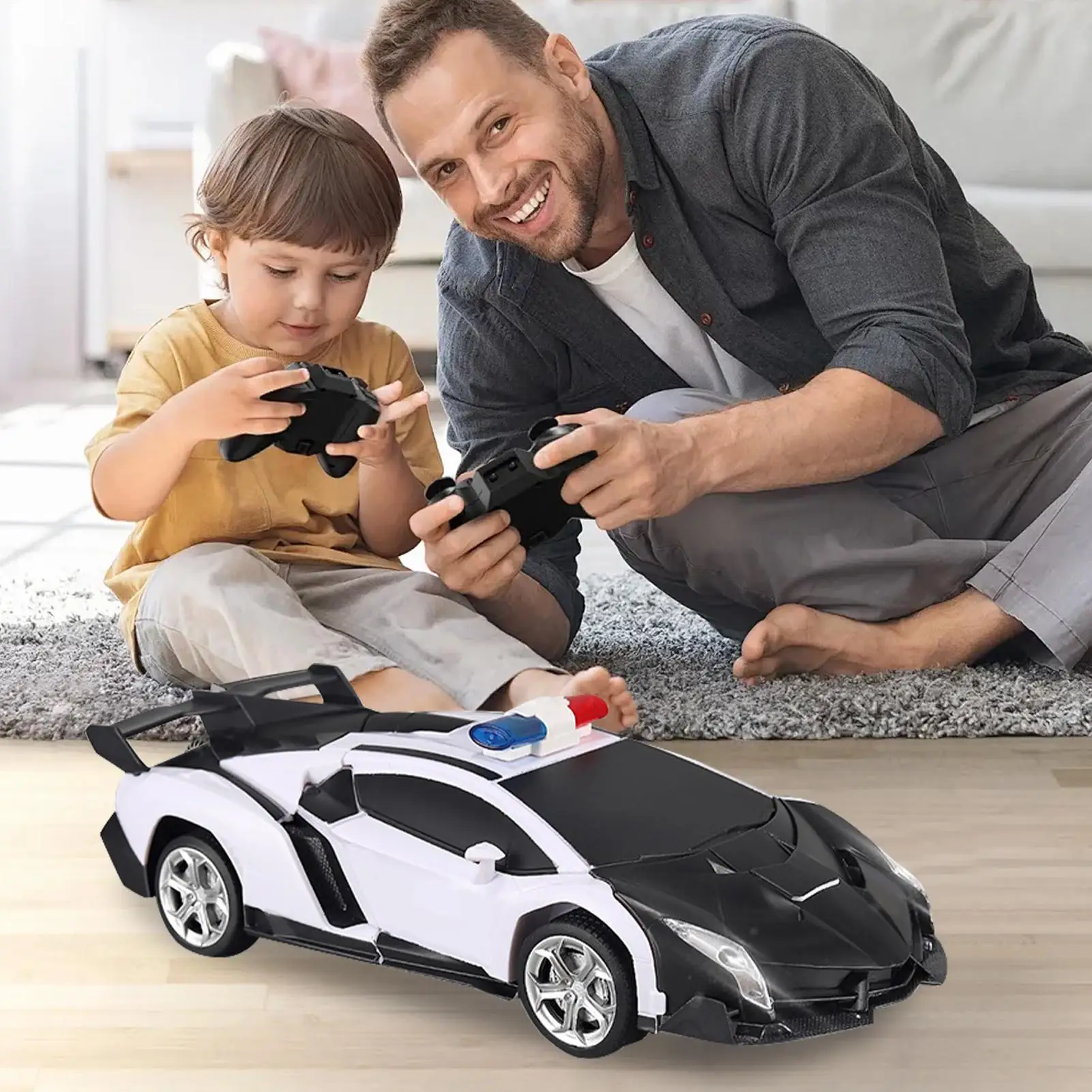 2in1回転変形RCカー、音楽付きインタラクティブ学習アクティビティ、子供、女の子、男の子向けロボットおもちゃ