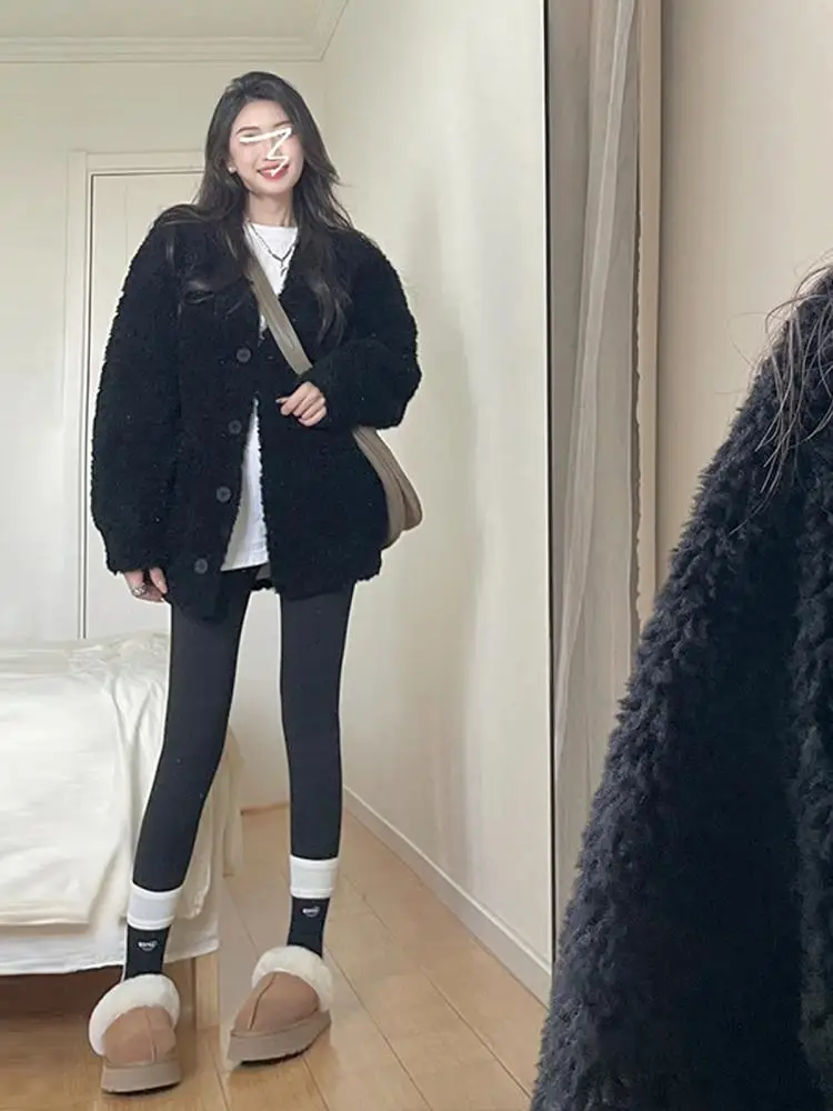 

Куртка из овечьей шерсти большого размера, женская спортивная одежда, спортивный дизайн, спортивный узор, фитнес-выгляд, тренировка, эстетическая тренировка, модная женская одежда