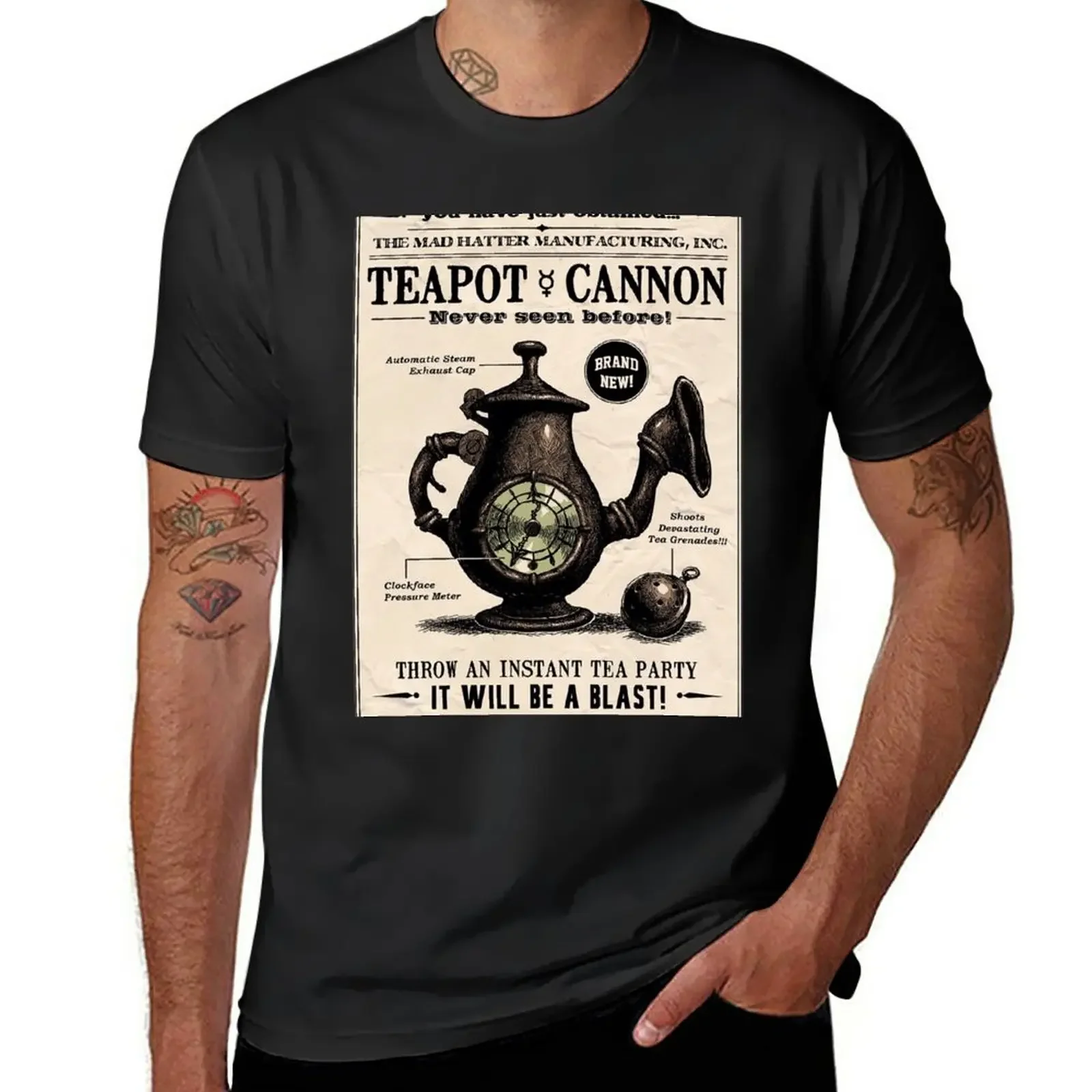 Teapot Cannon (Alice Madness Returns) T-Shirt plus size tops sublime quick drying mens clothes