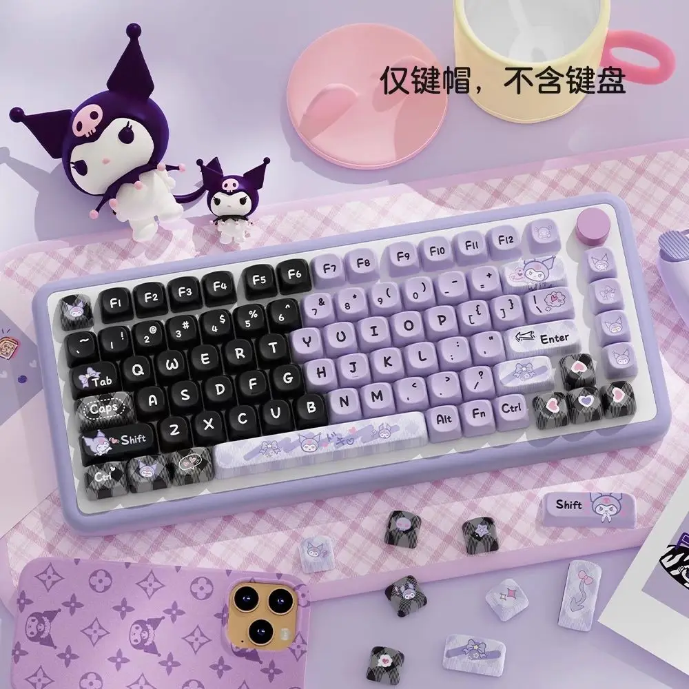 

In stock Sanriou Kuromi keycap Anime figure PBT material MCA height Wear resistant Anti-slip Keyboard accessories Christmas Gift