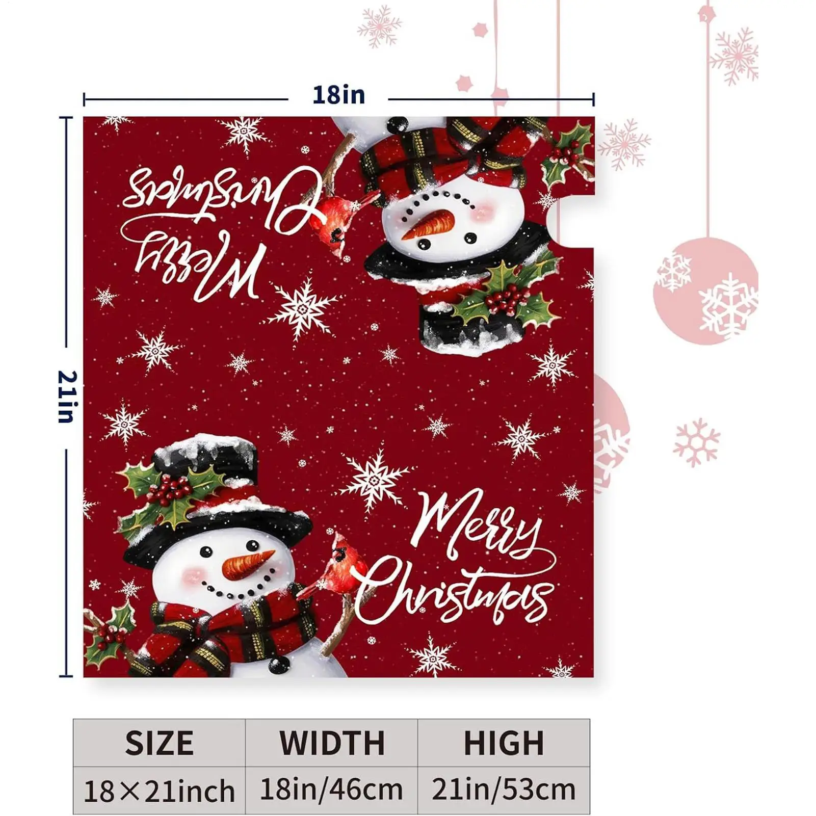 الشتاء صندوق البريد يغطي المغناطيسي 21X18 بوصة المغناطيسي الشتاء ندفة الثلج غطاء صندوق البريد عيد الميلاد آخر صندوق بريد يلتف للحديقة #6