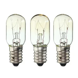 3 Pieces AC 220-240V Edison Bulb E14 15W LED T20 Refrigerator Mini Light Bulbs Warm White Clear Glass Home Salt Lamp Bulb