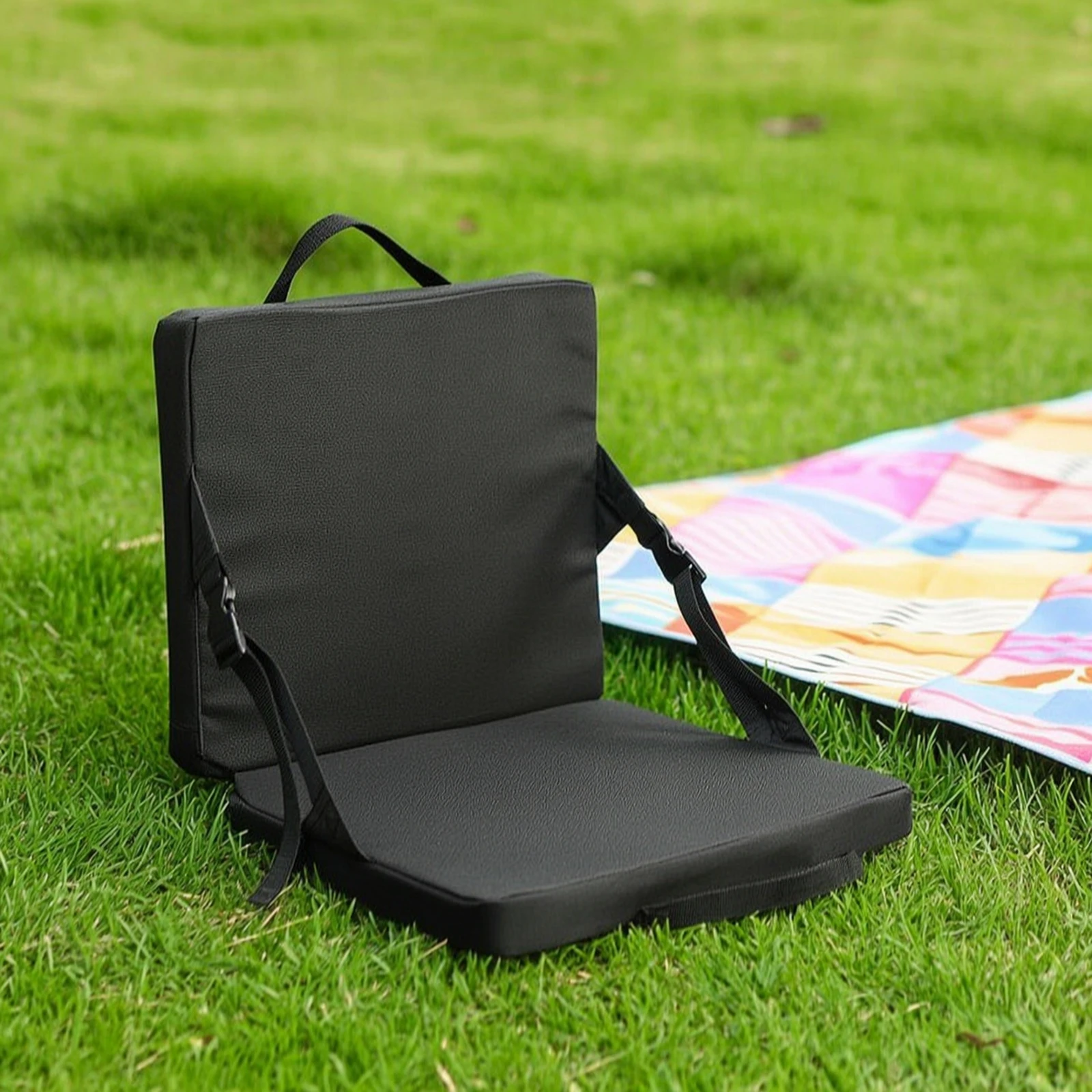 Stadium Seat with Carrying Strap Supportive Portable Chair with Strap Foldable Seat Cushion Ergonomic Travel-Friendly