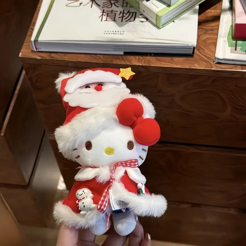 Neue Weihnachts-Hellokitty-Puppe, exquisite warme, bezaubernde Tasche, Schlüsselanhänger, Katze, flauschiges Spielzeug, Sammlerstück, Ornament, das beste Festival-Geschenk