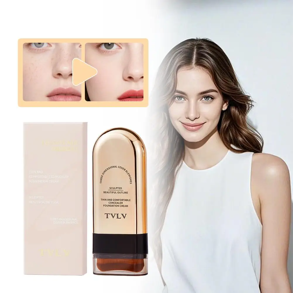 TVLV Podkład w sztyfcie do konturowania, jedwabista konsystencja, pełne krycie, długotrwały, wodoodporny, rozjaśniający koloryt skóry, kremowy korektor do makijażu