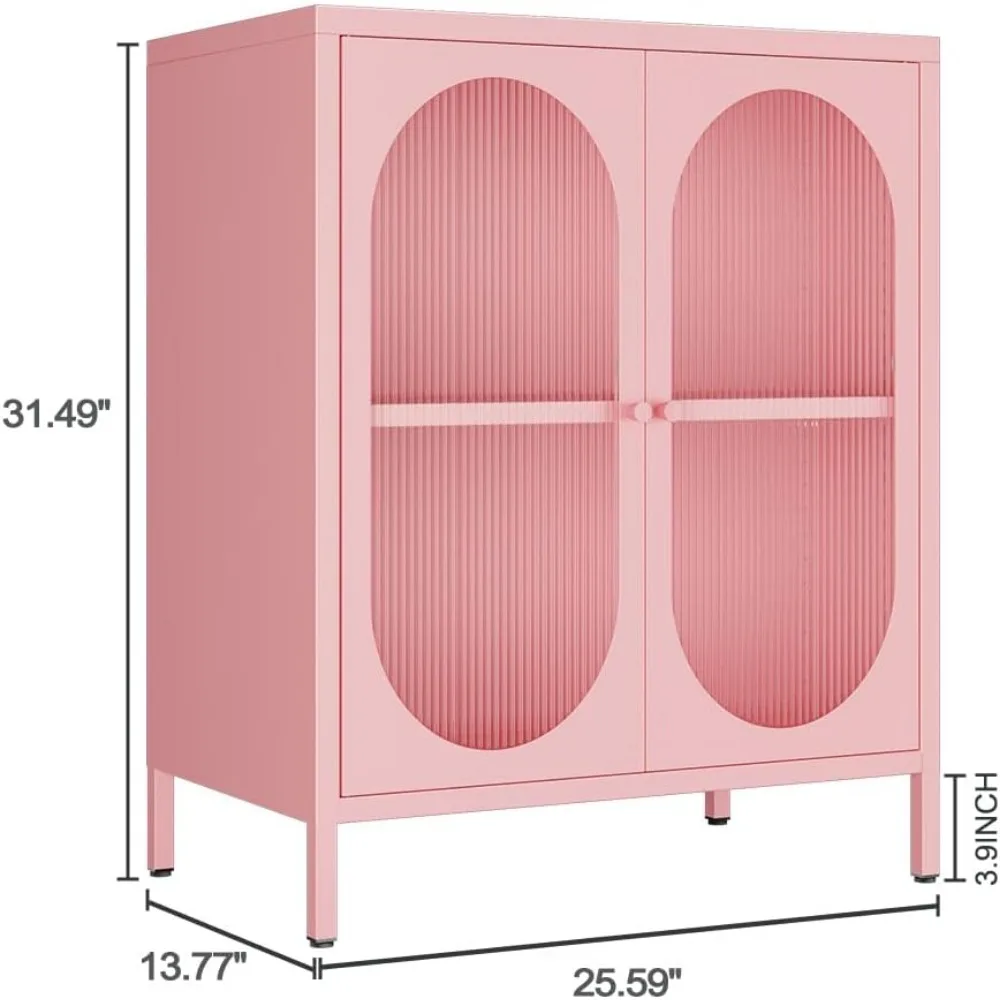 خزانة جانبية معدنية ببابين من الزجاج الشفاف لغرفة النوم وغرفة المعيشة والردهة والمنزل والفندق والمكتب والمرآب #3