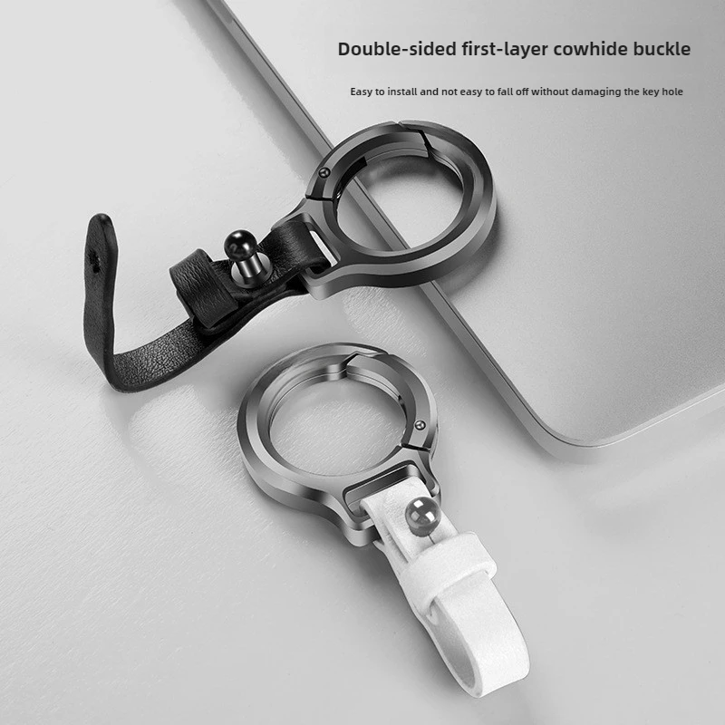 Leather Car Keychain Pendant Key Ring Chain Hanging Men Women Gift Universal Durable Metal Ring Creative Keychain Car Styling image 3
