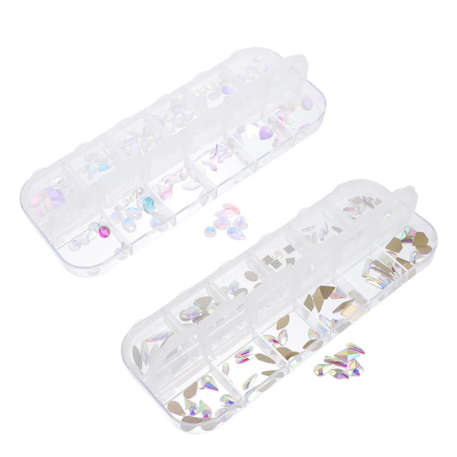 

2 Boxes Premium Nail Studs Chic Colorful Nail Art Decorations for Stage Performance Night Out Graduation Party DIY Manicure