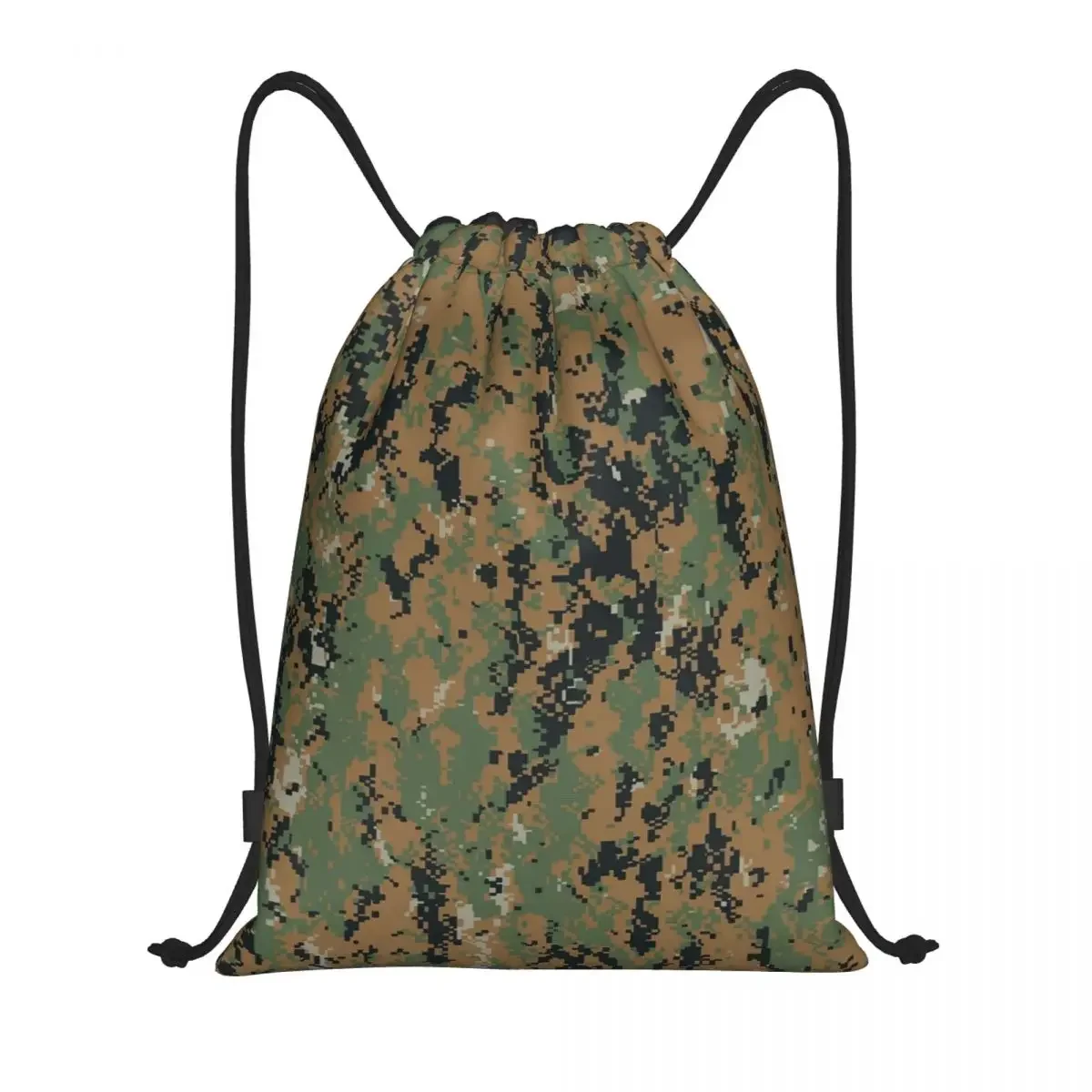 Custom Marpat Army Camo Drawstring Bag Women Men Lightweight Woodland Camouflage Sports Gym Storage Backpack