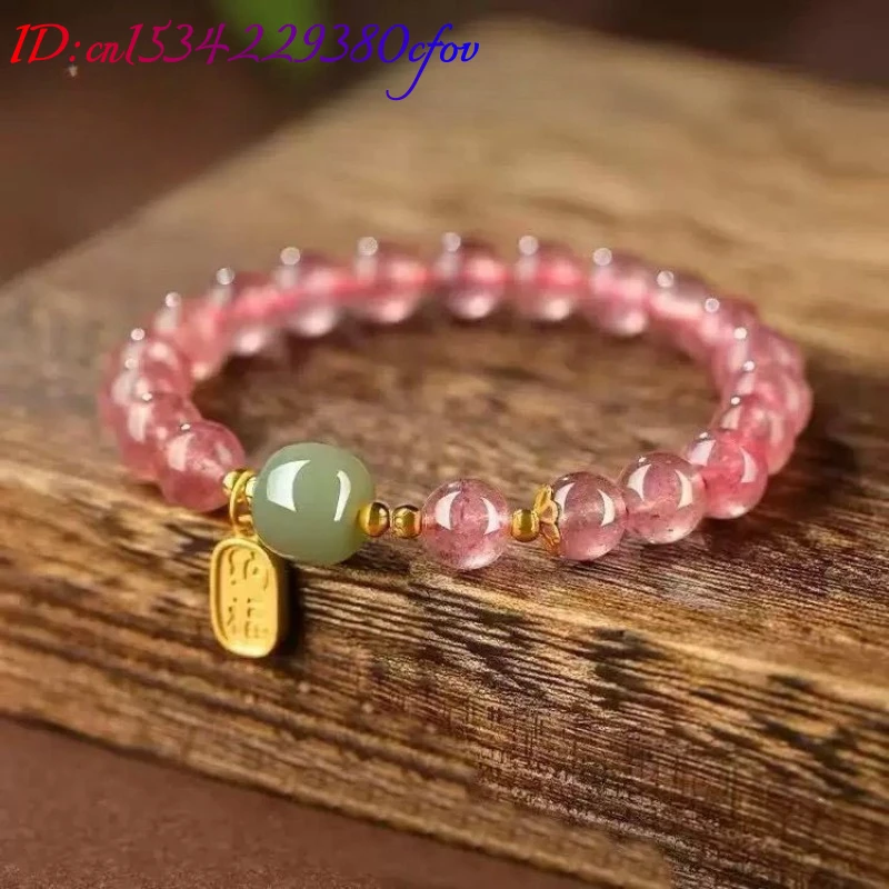Luck New Real Jade Beads Bracelets Amulet Natural Jewelry Bangle Talismans Accessories Carved Gemstone Gifts for Women Charm view 5