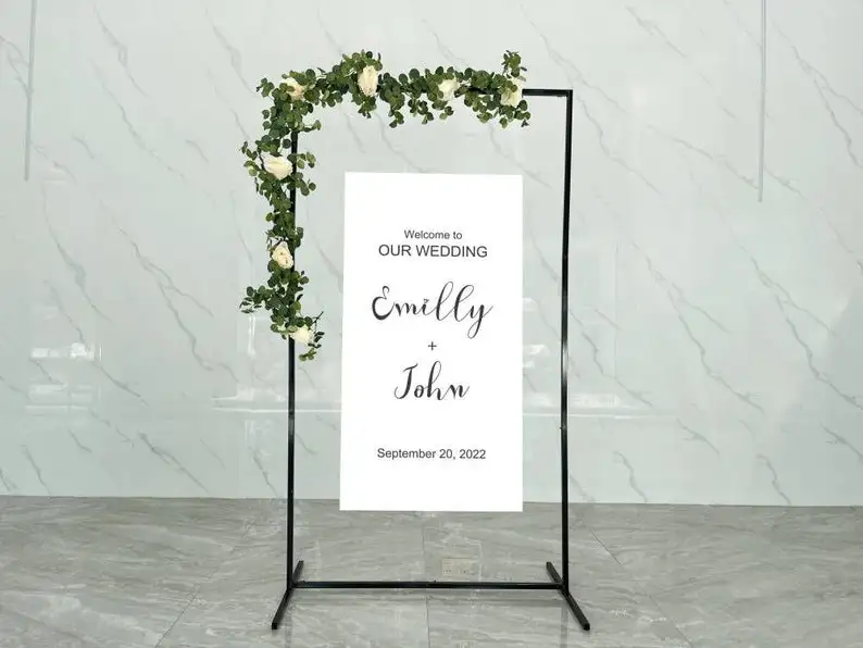 

Wedding Welcome Sign Stand Flower Stand for Wedding Party Welcoming DecorWedding Party Decor Backdrop,Seating Chart Stand