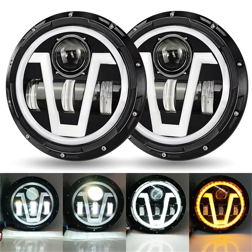 

1/2 шт. 7-дюймовая светодиодная фара для мотоцикла, JEEP Wrangler JK, Harley Touring Road King, Yamaha, 7-дюймовая круглая светодиодная фара