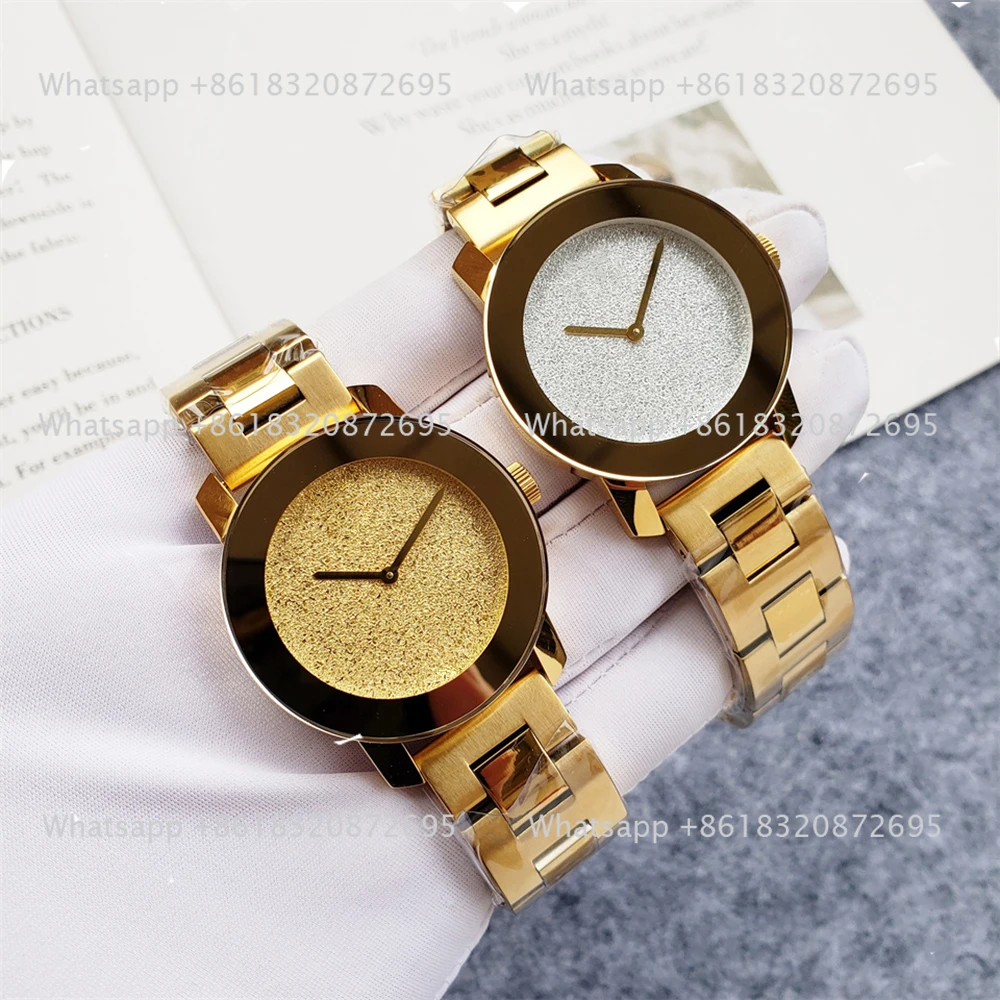Montres-bracelets de marque en acier inoxydable pour femmes et filles, horloge à quartz, bande métallique, classique, haute qualité, 36mm, M13