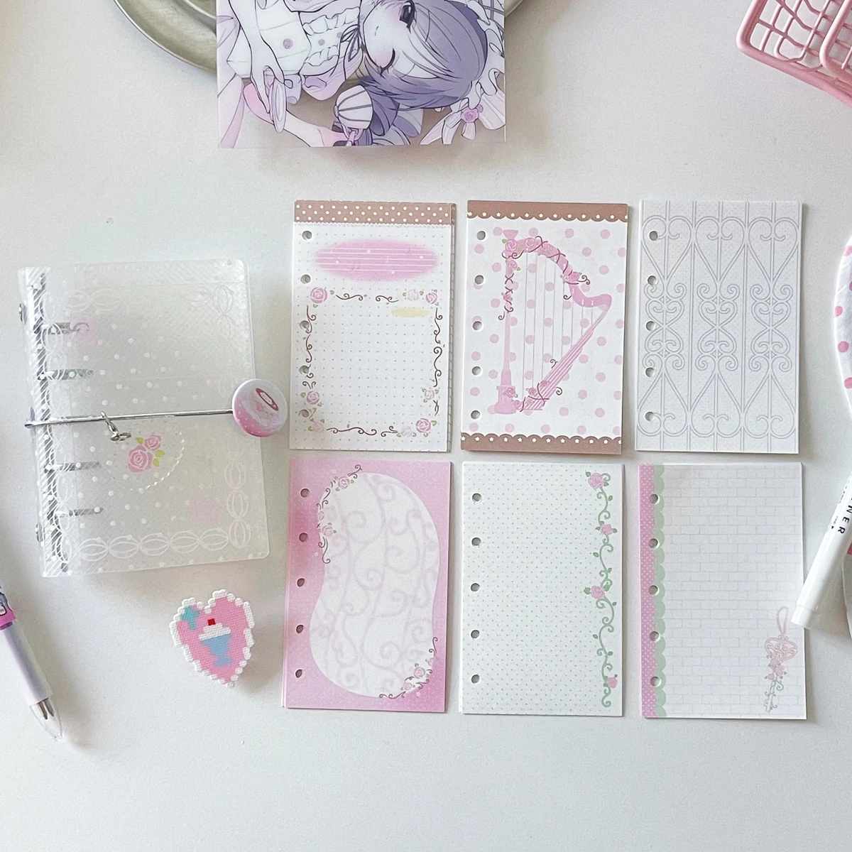 WAKAWAKA M5 Loose Leaf Notebook, 3 Ring PP Ita Binder or 30P Refill Pages for Photocard Display, Badge Storage and Journaling view 6