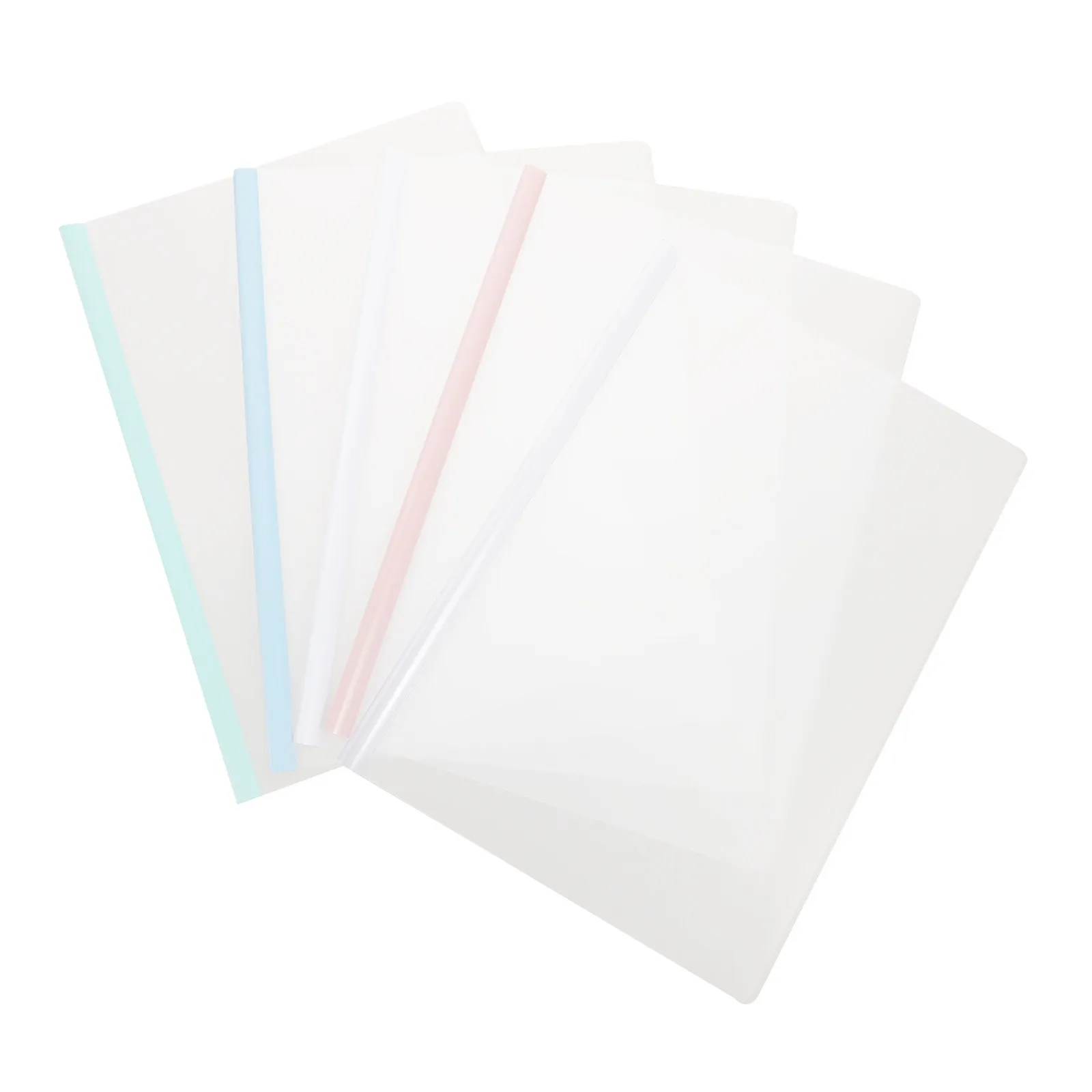 

10Pcs Simple A4 Folders Plastic Document Files Sliding Bar Clamps Portable Lightweight Desk Organizer for Reports Contracts Test