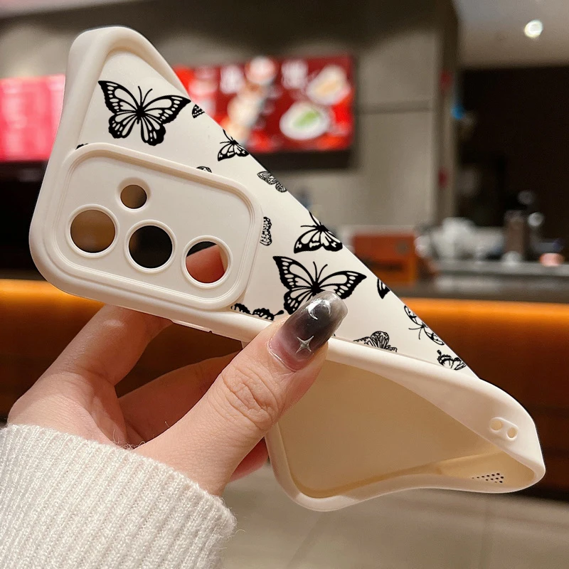 Full Screen Butterfly Case For Samsung Galaxy S24 S23 S22 Ultra Plus S21 A55 A54 A53 A52 A25 A15 A14 5G Silicone Anti Drop Cover