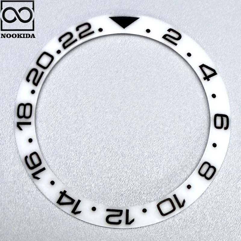 NOOKIDA 38-30.5mm Blue/Green Luminous Curved Ceramics Bezel Insert Fit 40mm Watch Case NH35 NH36 Movement Bezel