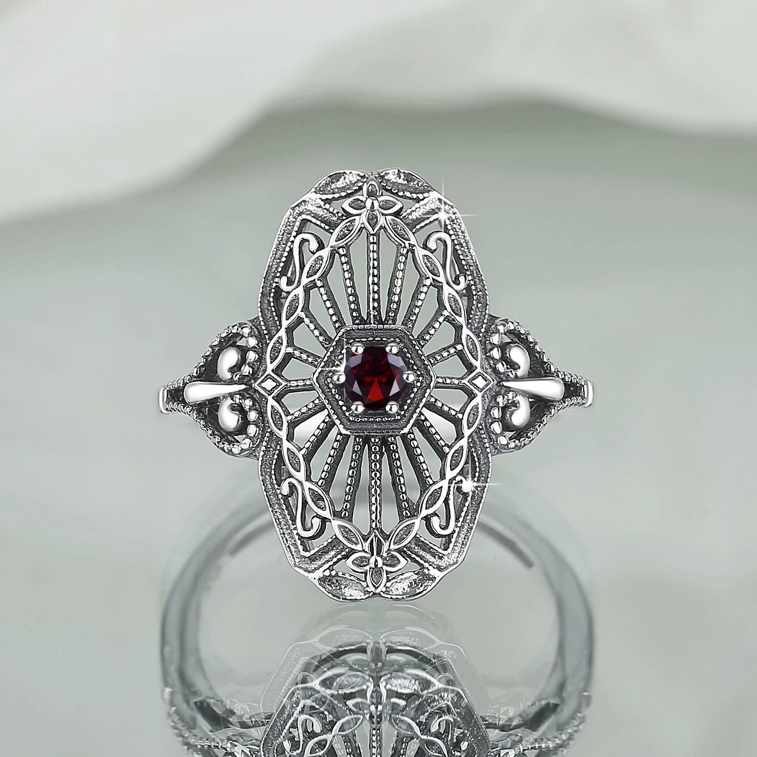 Middle Eastern Wedding Jewelry Vintage 925 Sterling Silver Rings Gemstone Engagement Rings Unisex Party Finger Accessories