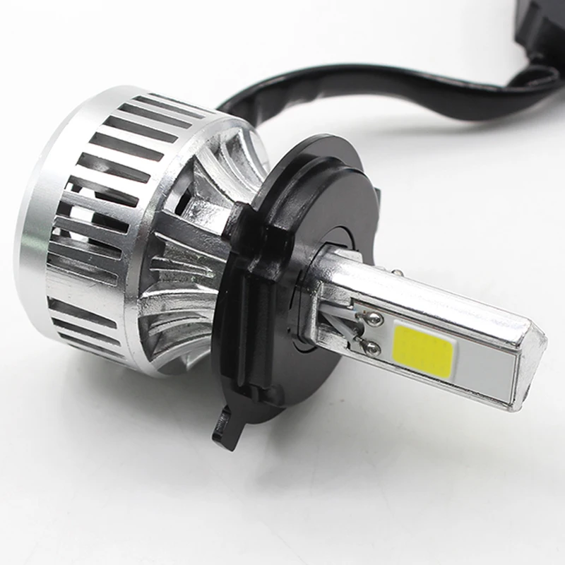 Motorcycle H4 BA20D LED Headlight Bulb Kit High Low Beam 4000LM 6500K Light DC12/24V 1Pack.