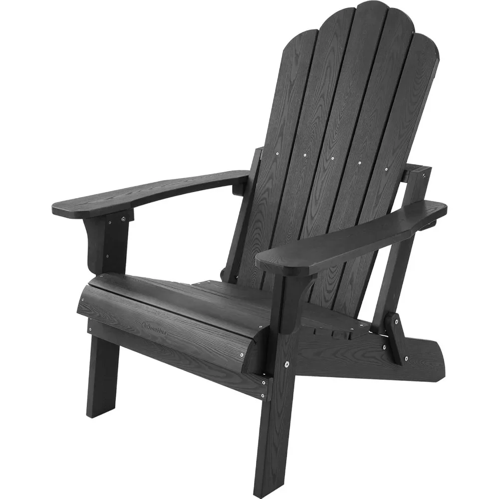 

Folding Adirondack Chairs, Outdoor Patio Weather Resistant Chair, Imitation Wood Stripes, Easy to Fold Move & Maintain,