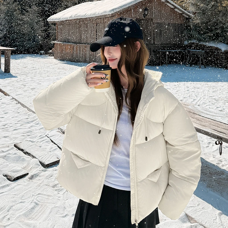 Dikke Losse Winterjassen 2025, Mode Nieuwe Korte Vrouwen Katoen Gewatteerde Jassen Korte Sport Casual Brood Kleding Student Uitloper