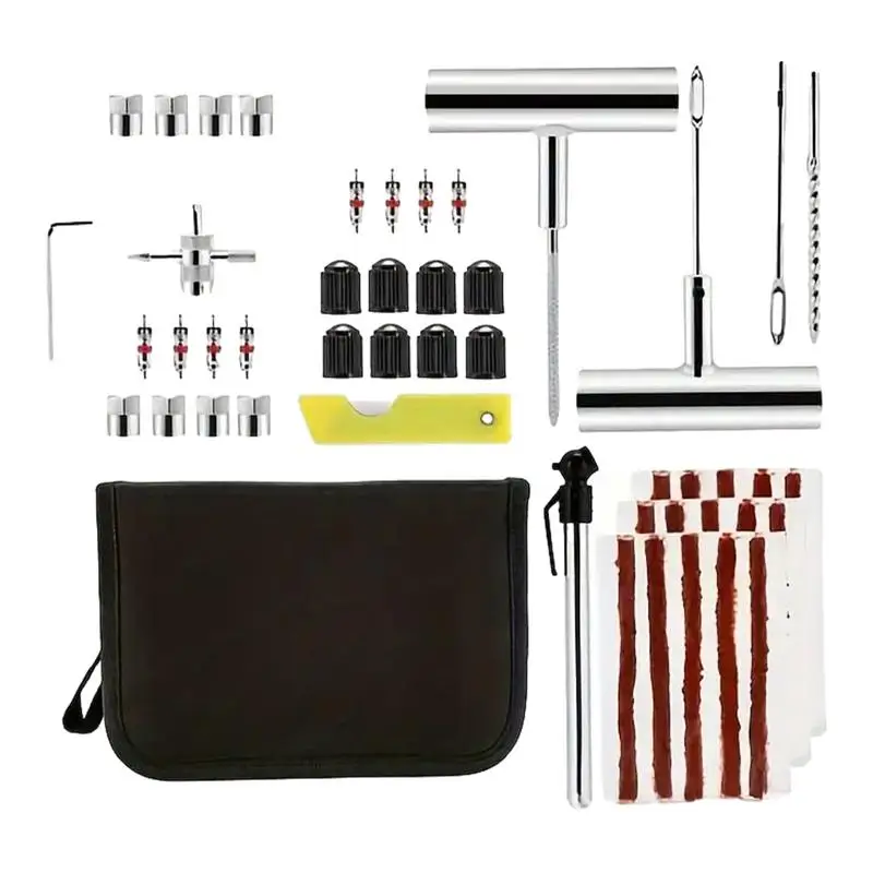 

Flat Tire Kit 46pcs Tire Flat Repair Kit Heavy Duty Universal Tire Repair Tool Kit Portable Flat Repair Kit For Car Motorcycle
