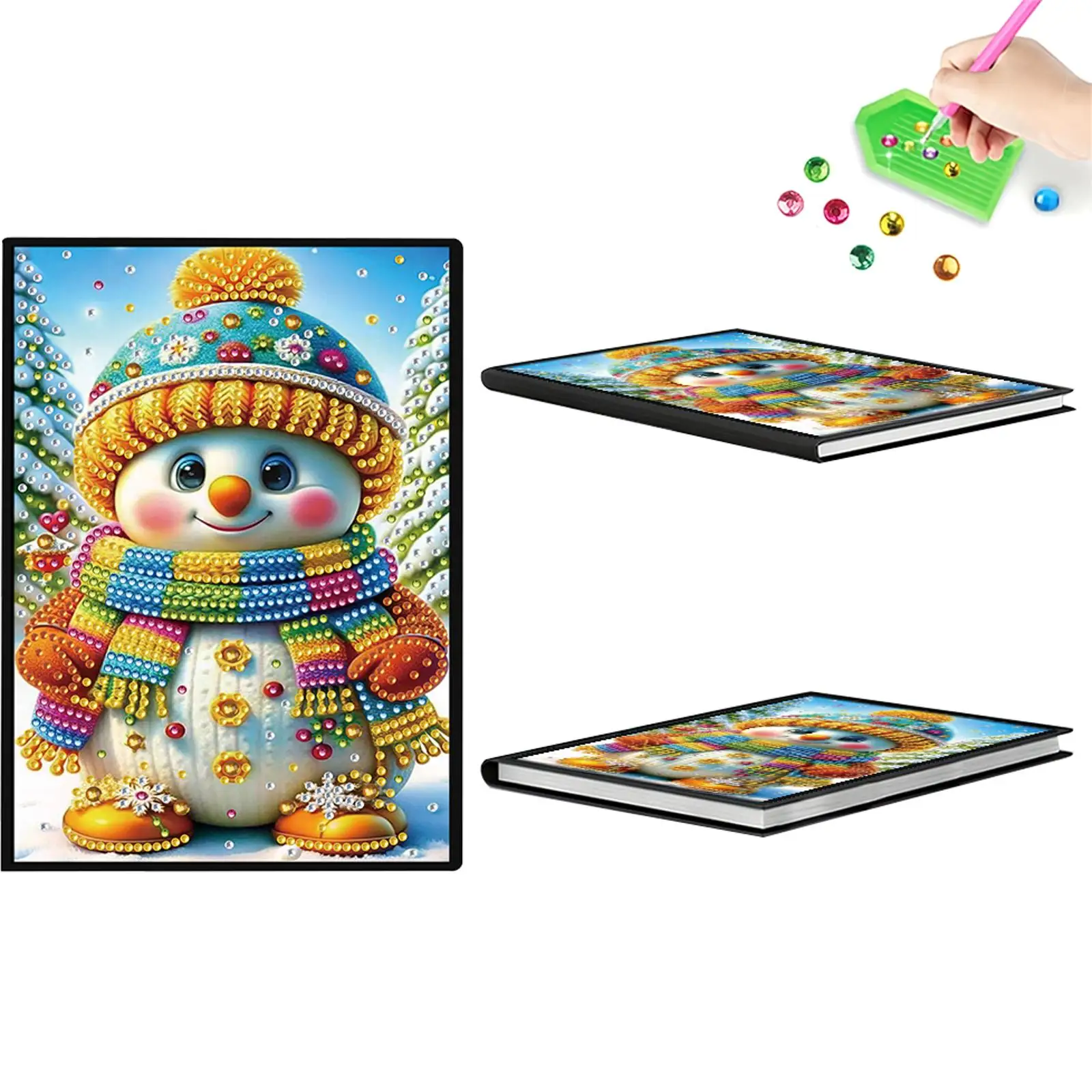 

50-Page A5 Snowman Diamond Painting Notebook for Adult Holiday Birthday Gift (A)
