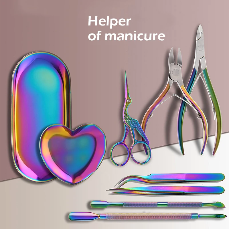 

Nail Cuticle Scissors Stainless Steel Manicure Pedicure Tools Rainbow Dead Skin Scissor Nipper Clipper Tool