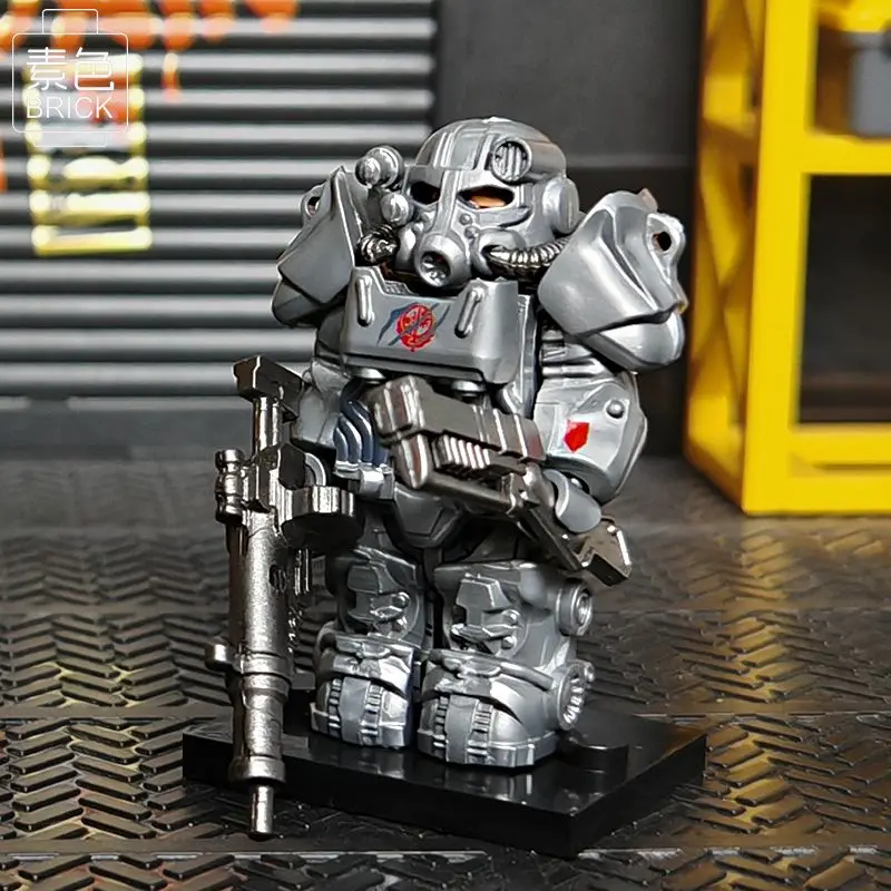 

Small Brick Compatible Hi-Tech Nuclear Radiation Minifigure - T60 Radiation-Powered Mecha & Weapons, Building Toy for Collectors