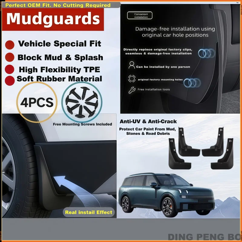 For Lynk&Co 900 2025 2026 Mud Flaps Splash Guards Auto Styling Modified Accessories