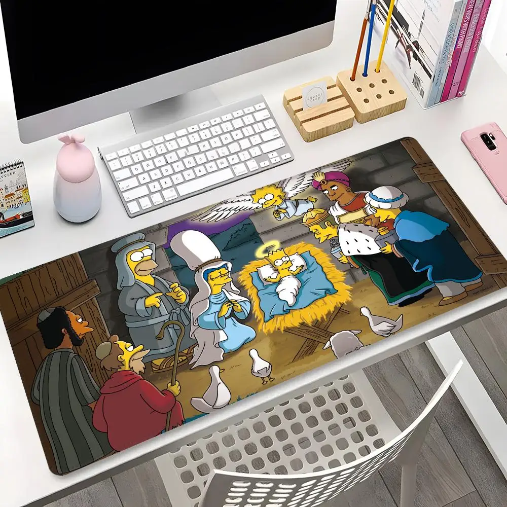 The S-Simpsons manga Mouse Pad Gaming Locking Edge Big Computer Gamer Large Rubber Art Mousepad Laptop Desk Mat