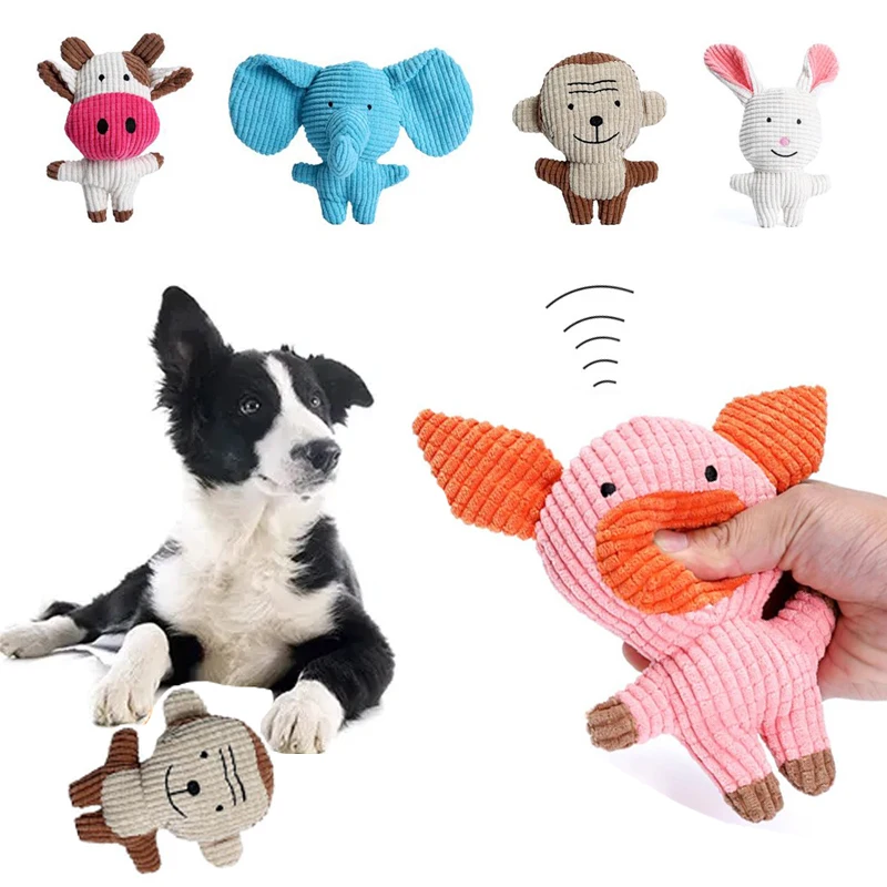 Animal Shape Plush Toys Pets Squeaky Toy for Small Large Dogs Bite Resistant Chew Cleaning Teeth Puppy Accessories Dogs Supplies